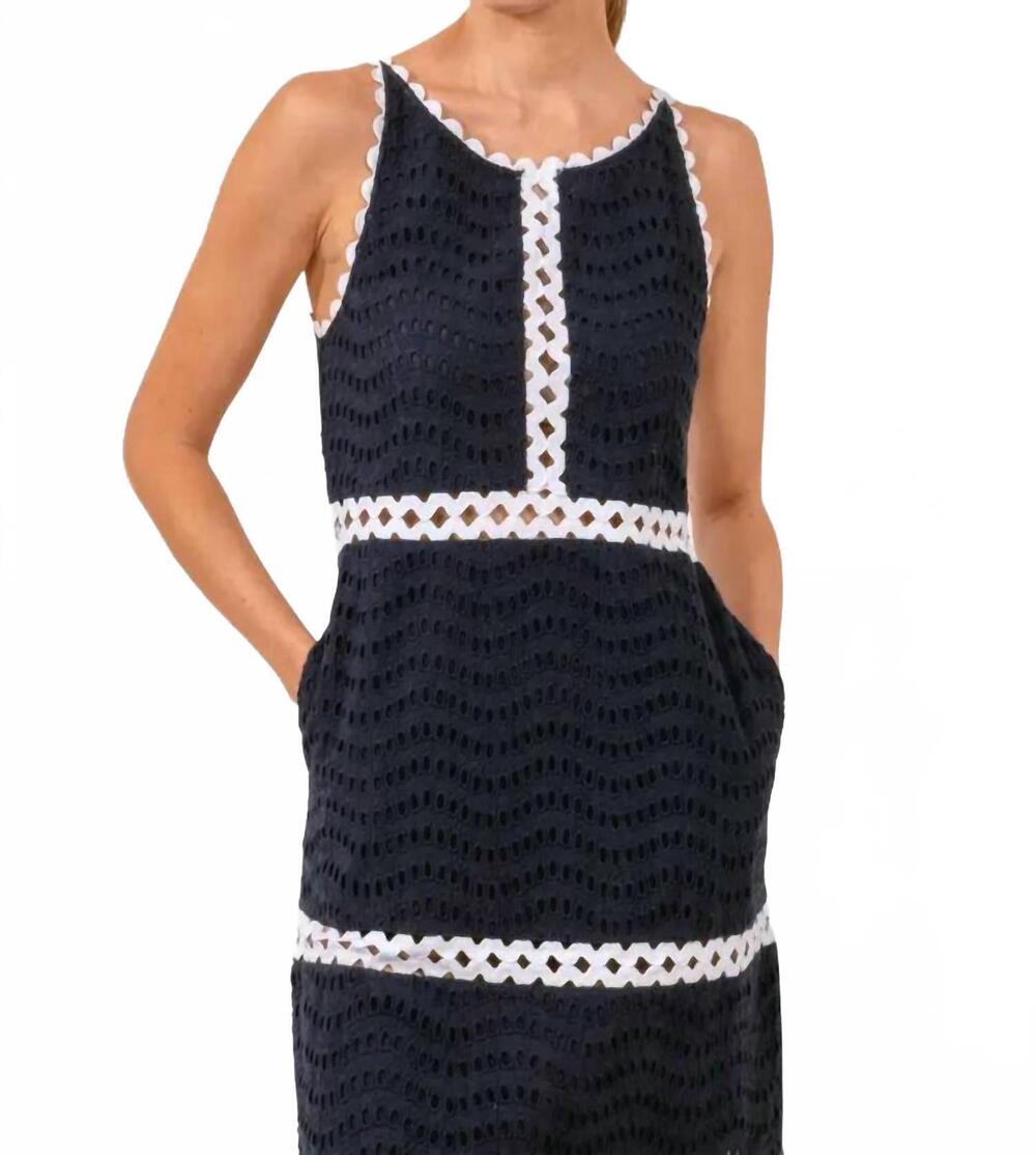NEW GRETCHEN SCOTT rikki dress in navy/white
